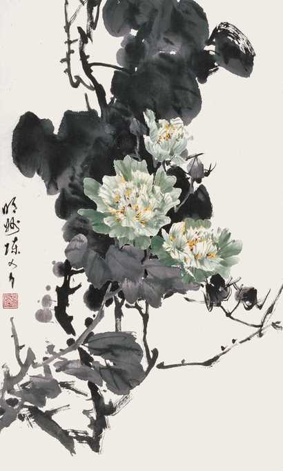 陈人力 芙蓉 立轴